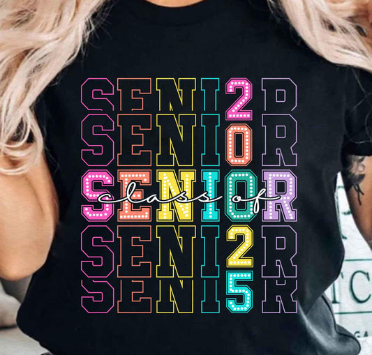 Neon Senior 25 stacked ADULT TEE OR PULLOVER