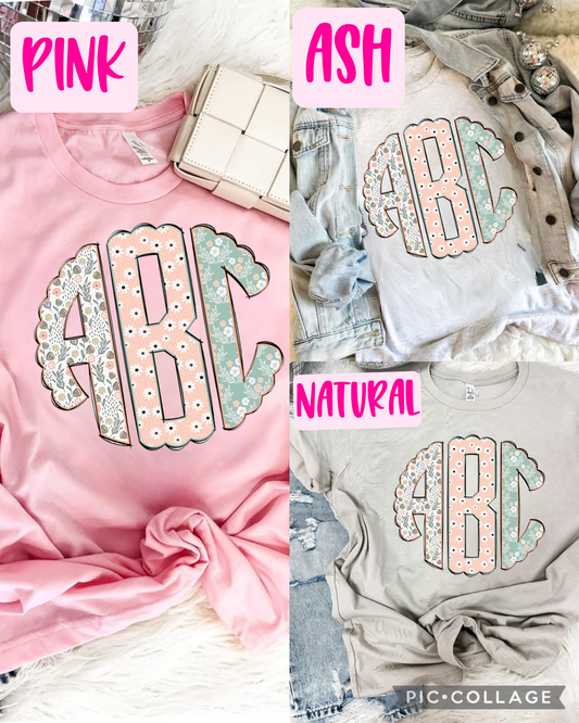 Monogram Spring Floral T Shirt Tuesday