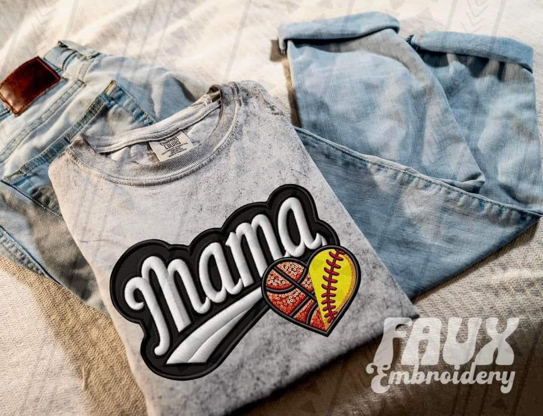 Faux Mama Comfort Color Tee (add your sport(s) to order notes )