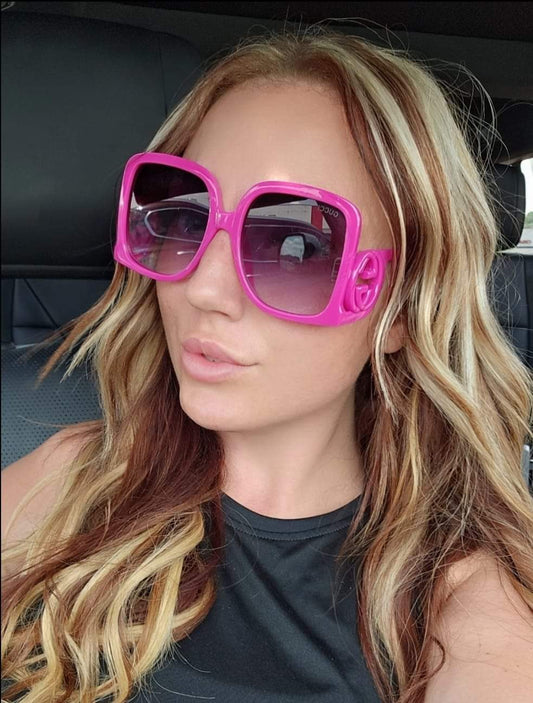 HOT PINK G SUNGLASSES