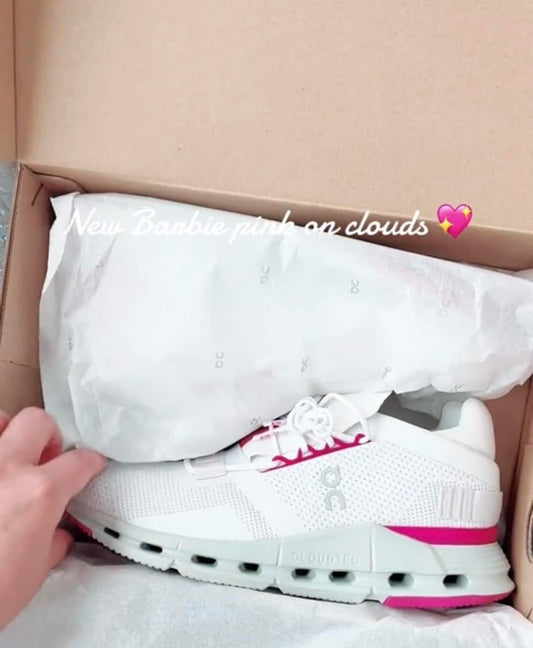 Pink & White Preorder Cloud Tennis Shoes