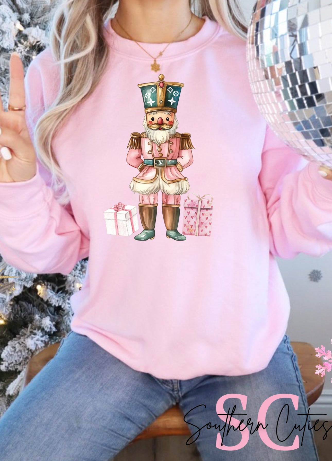 Nutcracker with Presents Christmas Tee or Pullovern