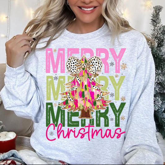 Merry Christmas Girly Pink Tee or Pullover