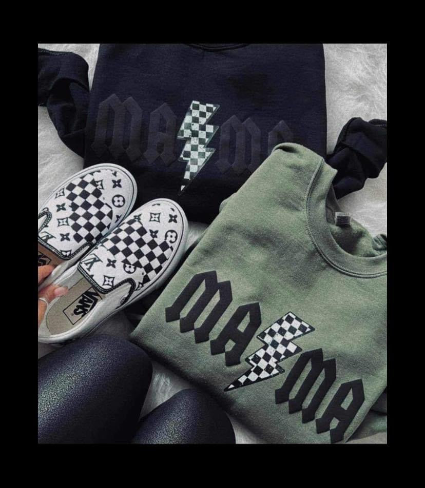 Checkered Mama Bolt Pullover