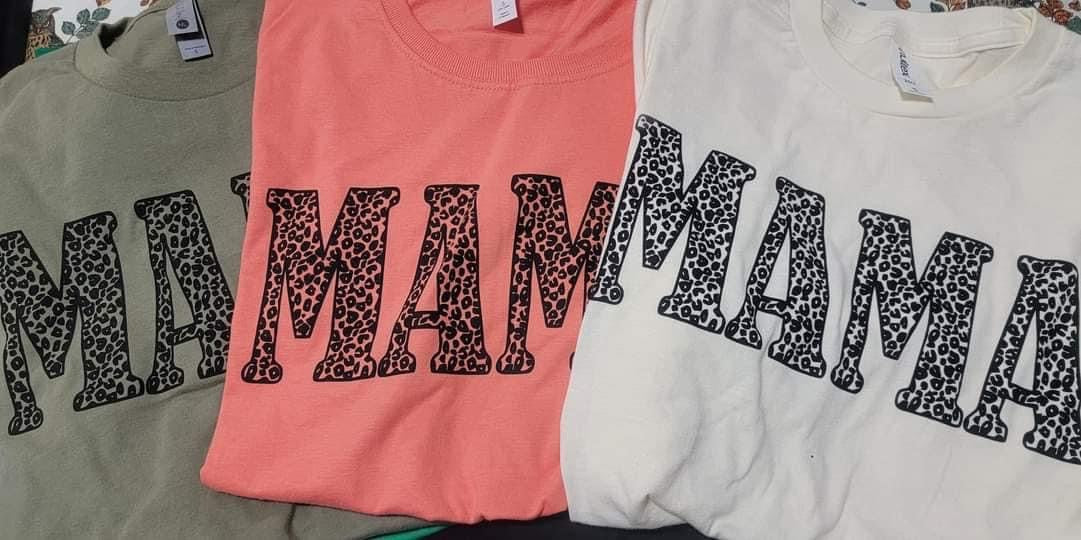 Mama Leopard Font Graphic Tee