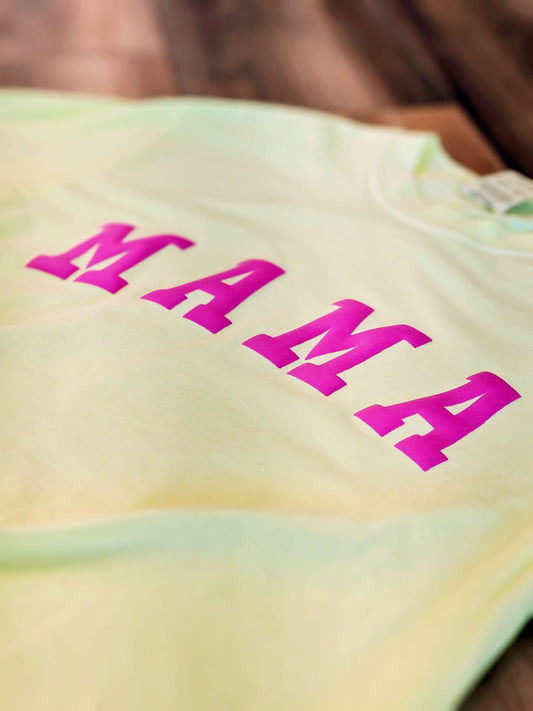 Neon Puff Mama tee