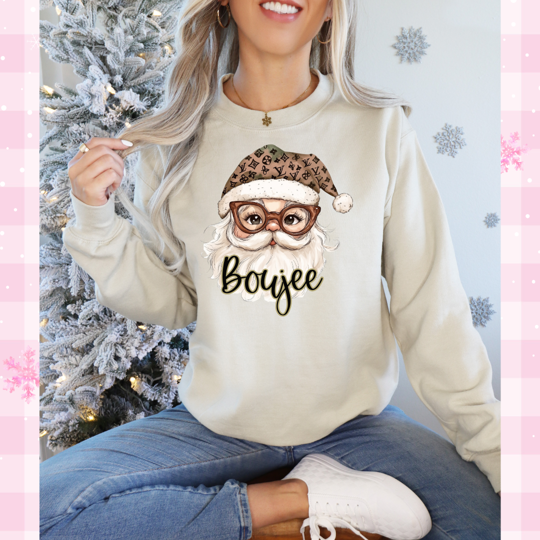 Boujee Santa Christmas Tee or Pullovern