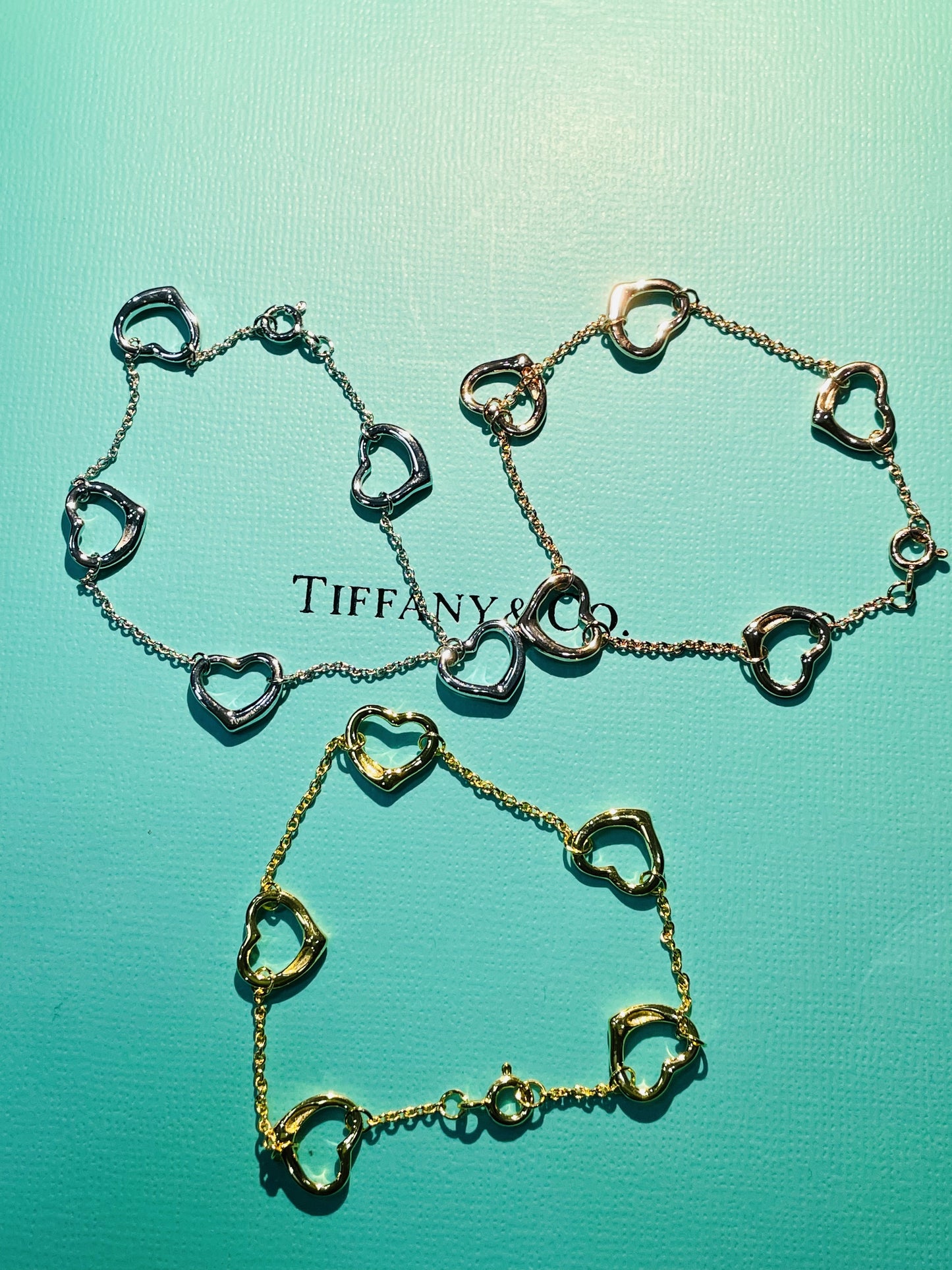 T multi heart colored bracelet