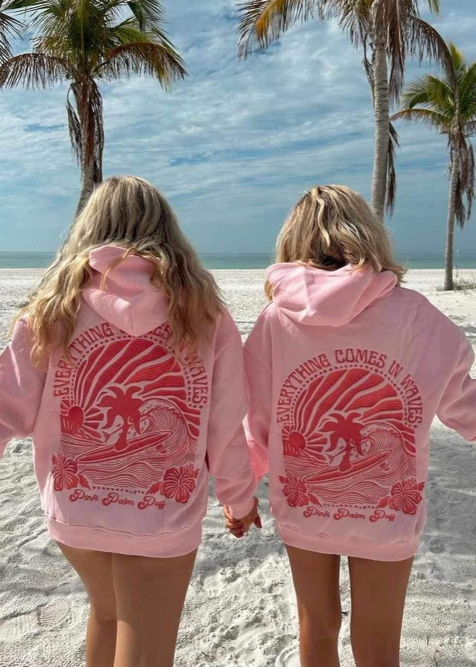 Pink Palm Puff Sweatshirt preorder