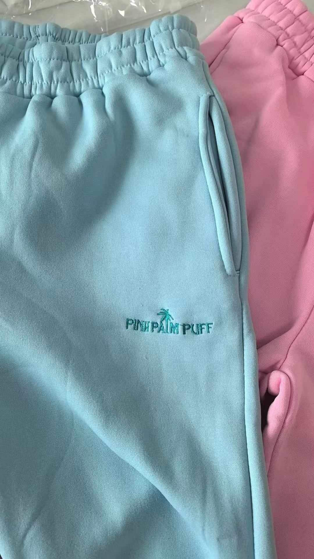 Pink Palm Puff jogger preorder