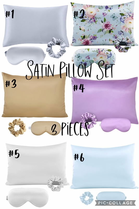 3 Piece Satin Pillow Set