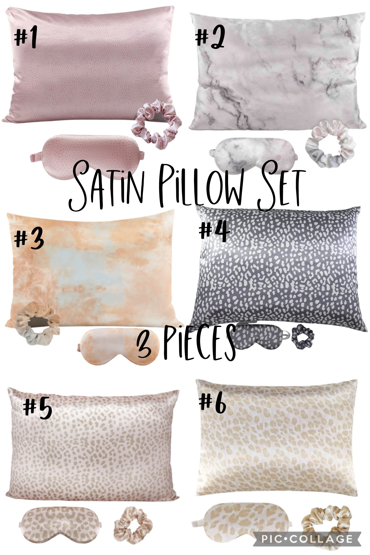 3 Piece Satin Pillow Set