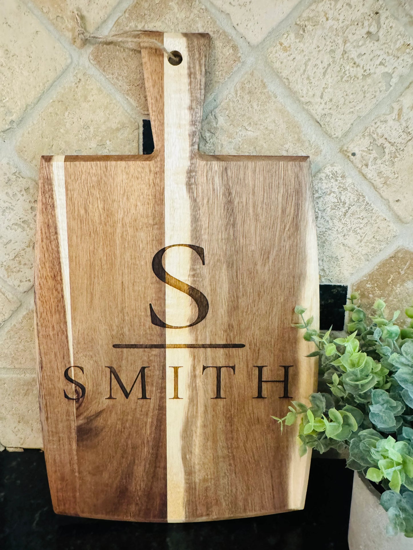 Modern Last Name Cutting board