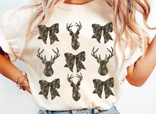 Deer and Bows Tee or Pullover