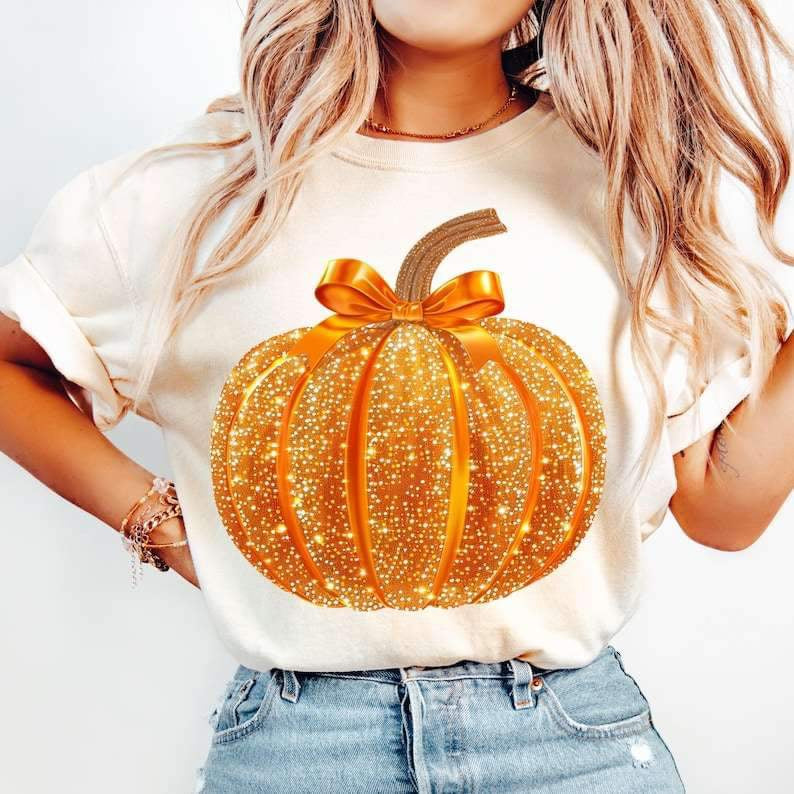 Sparkly Pumpkin Tee or Pullover