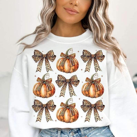 Cheetah Bows and Pumpkins Tee or Pullover