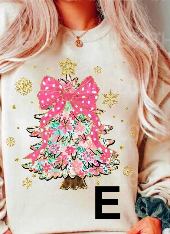 Cute Floral Christmas, Multiple Design Options Tee