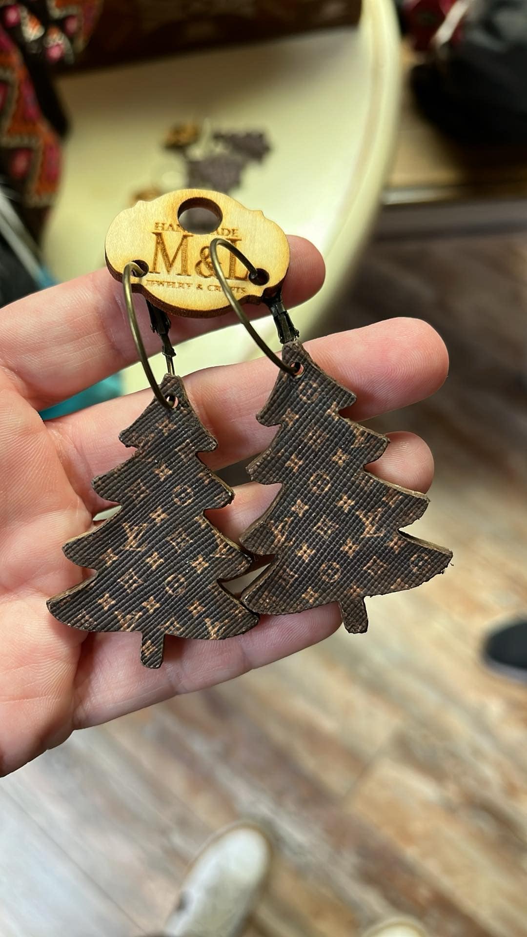 Boujee Christmas tree earrings