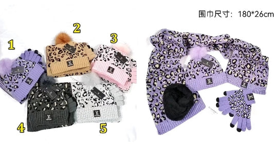 3 pc beanie/scarf/gloves set L