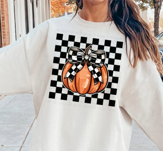 Checkerboard Pumpkin Tee Shirt