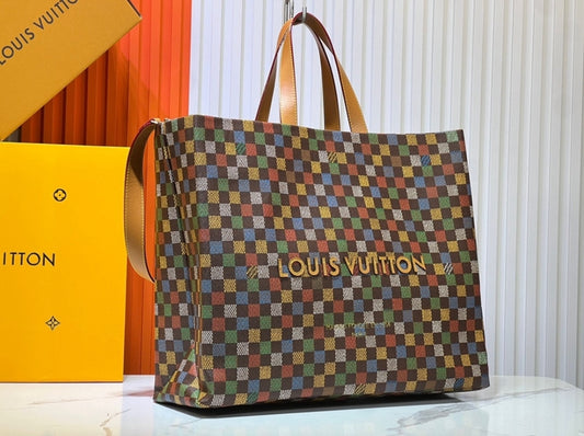 The Tote Bag - Jumbo Multicolored Checkered Tote