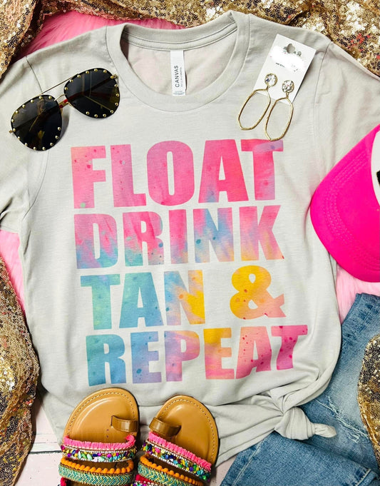 Float Drink Tan Repeat Graphic