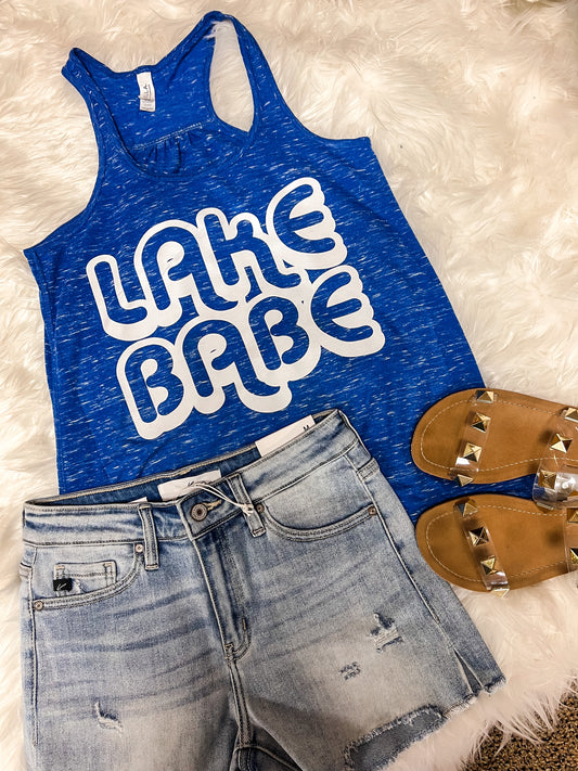 Lake babe tank graphic