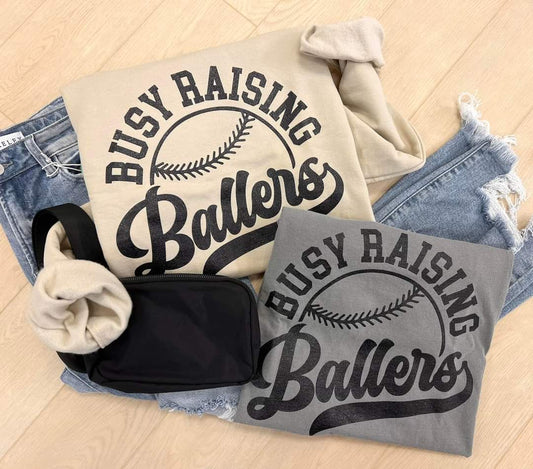 Busy Raising Ballers Baseball Graphic Tee