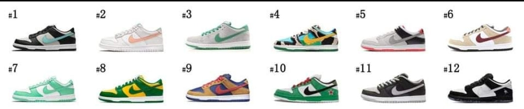 PREORDER Low Dunks Color 1 - 12