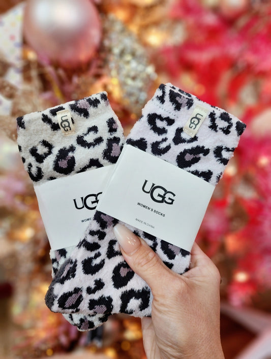 2 Pack Of Cozy Leopard Socks PRE ORDER